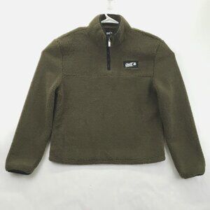 Ghost Lifestyle Fleece Sweatshirt Mens Small Olive Green Sherpa 1/4 Zip Pullover